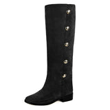 Amarillide suede, black - wide calf boots, large fit boots, calf fitting boots, narrow calf boots