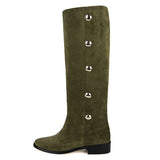 Amarillide suede, olive green - wide calf boots, large fit boots, calf fitting boots, narrow calf boots