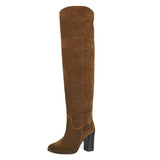 Lunaria suede, cognac - wide calf boots, large fit boots, calf fitting boots, narrow calf boots