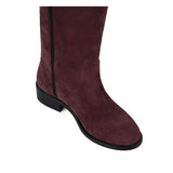 Amarillide suede, burgundy - wide calf boots, large fit boots, calf fitting boots, narrow calf boots