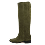Dalia suede, olive green - wide calf boots, large fit boots, calf fitting boots, narrow calf boots