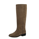 Achillea suede, sand - wide calf boots, large fit boots, calf fitting boots, narrow calf boots