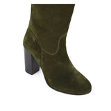 Lunaria suede, olive green - wide calf boots, large fit boots, calf fitting boots, narrow calf boots