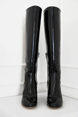 Lux, black - wide calf boots, large fit boots, calf fitting boots, narrow calf boots