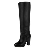 Ribes, black - wide calf boots, large fit boots, calf fitting boots, narrow calf boots