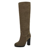 Ribes suede, sand - wide calf boots, large fit boots, calf fitting boots, narrow calf boots