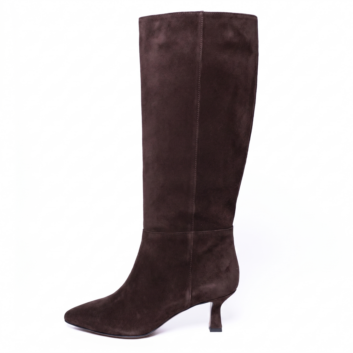 Icon suede boots, dark brown (testa di moro) - front view