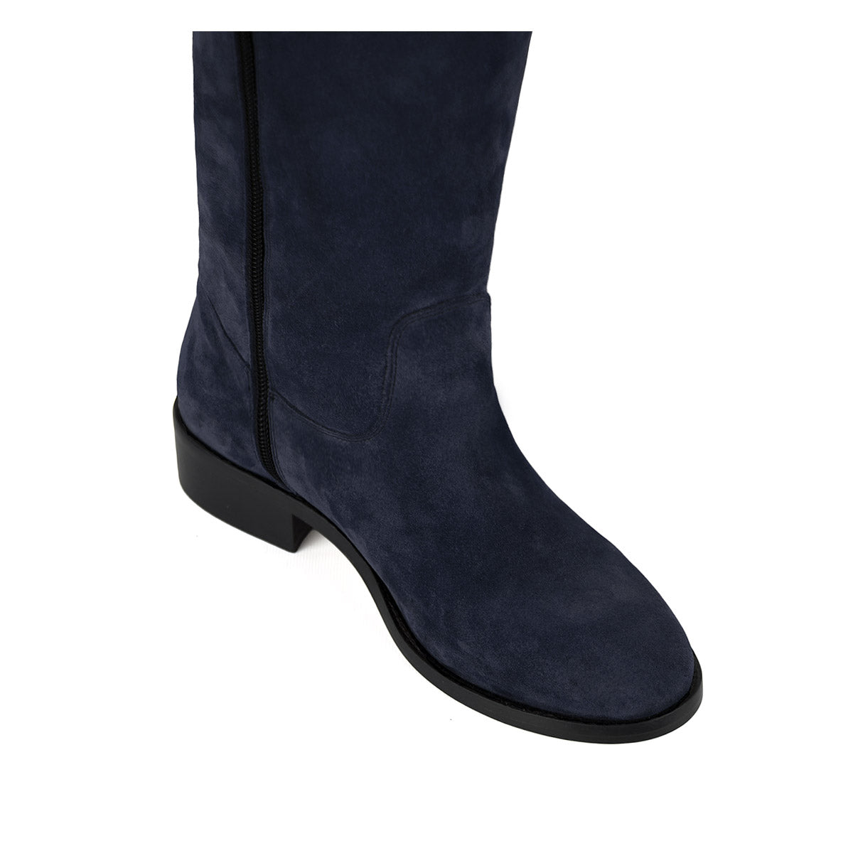 Spirea suede, night blue - wide calf boots, large fit boots, calf fitting boots, narrow calf boots