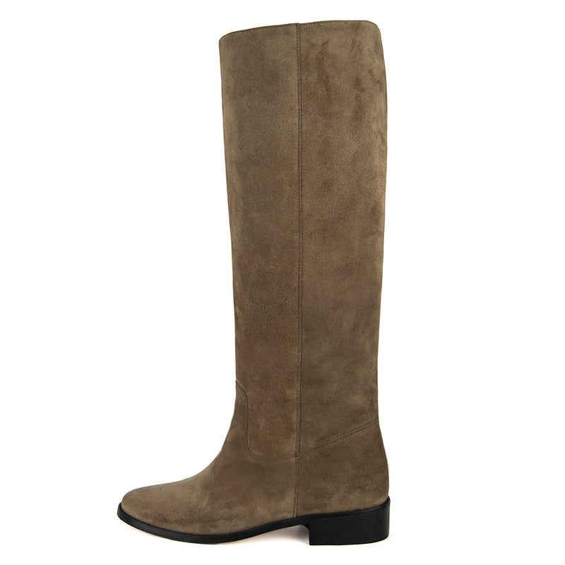 Dalia suede, sand - wide calf boots, large fit boots, calf fitting boots, narrow calf boots