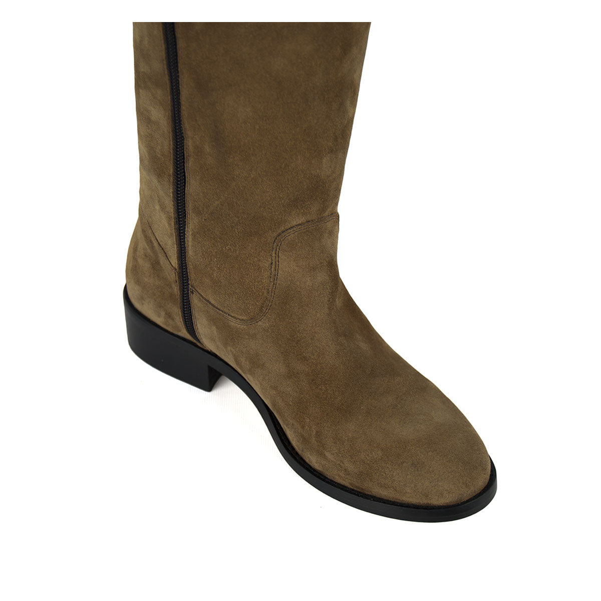 Achillea suede, sand - wide calf boots, large fit boots, calf fitting boots, narrow calf boots