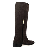 Spirea suede, dark brown - wide calf boots, large fit boots, calf fitting boots, narrow calf boots