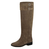 Spirea suede, sand - wide calf boots, large fit boots, calf fitting boots, narrow calf boots