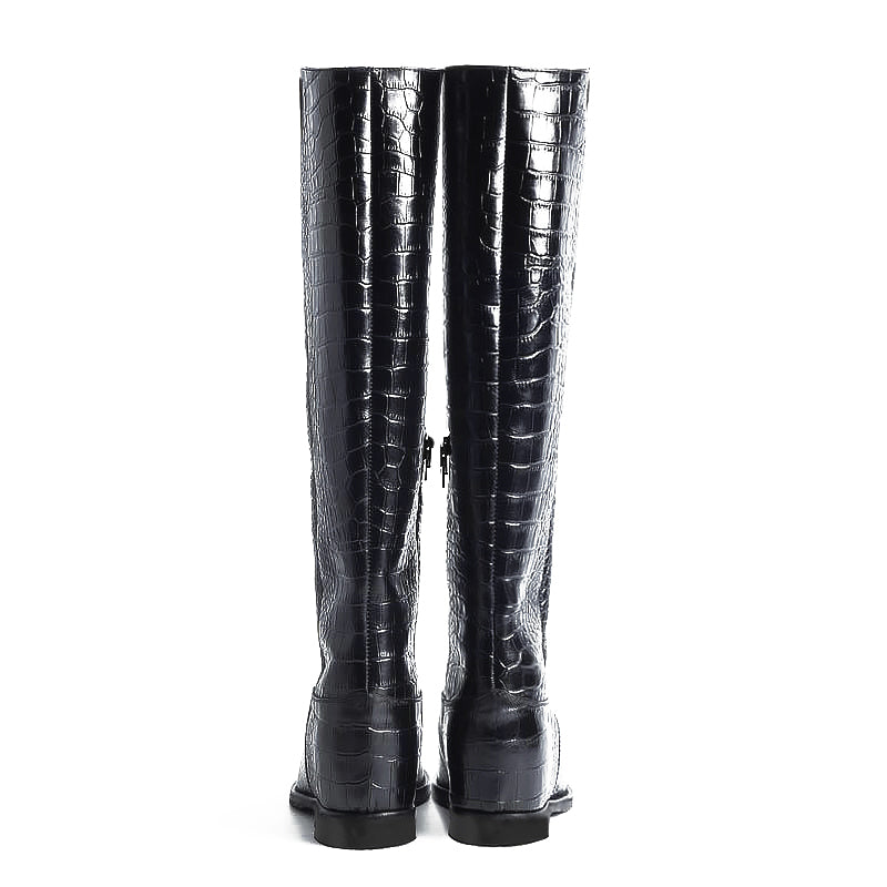 Victoria, black - wide calf boots, large fit boots, calf fitting boots, narrow calf boots