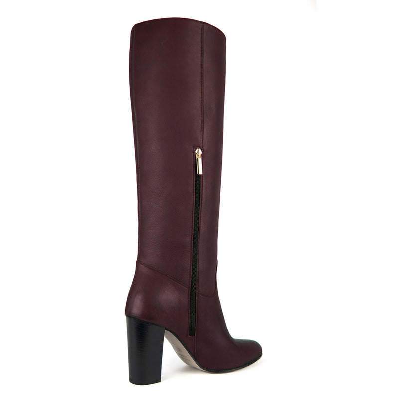 Cosmea, burgundy - wide calf boots, large fit boots, calf fitting boots, narrow calf boots