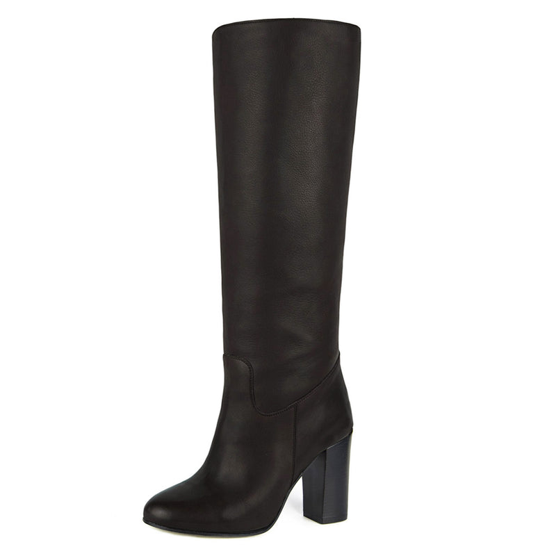 Cosmea, dark brown - wide calf boots, large fit boots, calf fitting boots, narrow calf boots