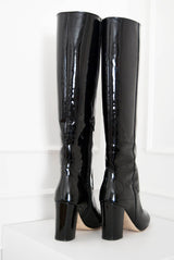 Lux, black - wide calf boots, large fit boots, calf fitting boots, narrow calf boots