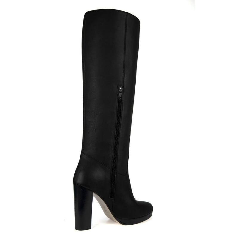 Ribes, black - wide calf boots, large fit boots, calf fitting boots, narrow calf boots
