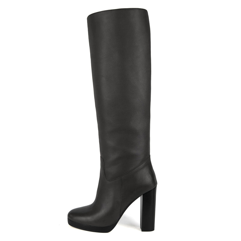 Ribes, grey - wide calf boots, large fit boots, calf fitting boots, narrow calf boots