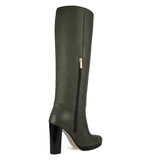Ribes, olive green - wide calf boots, large fit boots, calf fitting boots, narrow calf boots