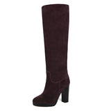 Ribes suede, burgundy - wide calf boots, large fit boots, calf fitting boots, narrow calf boots